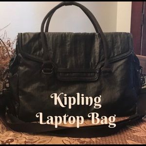 Nice!! Black Metallic Kipling Super Work Tote